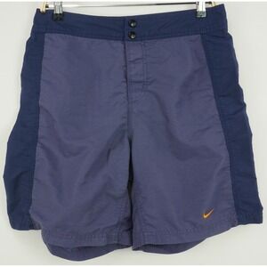 Vintage Nike Volleyball Mens 30 x 8 Blue Purple Color Block Retro Athletic Short